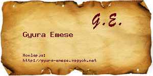 Gyura Emese névjegykártya
